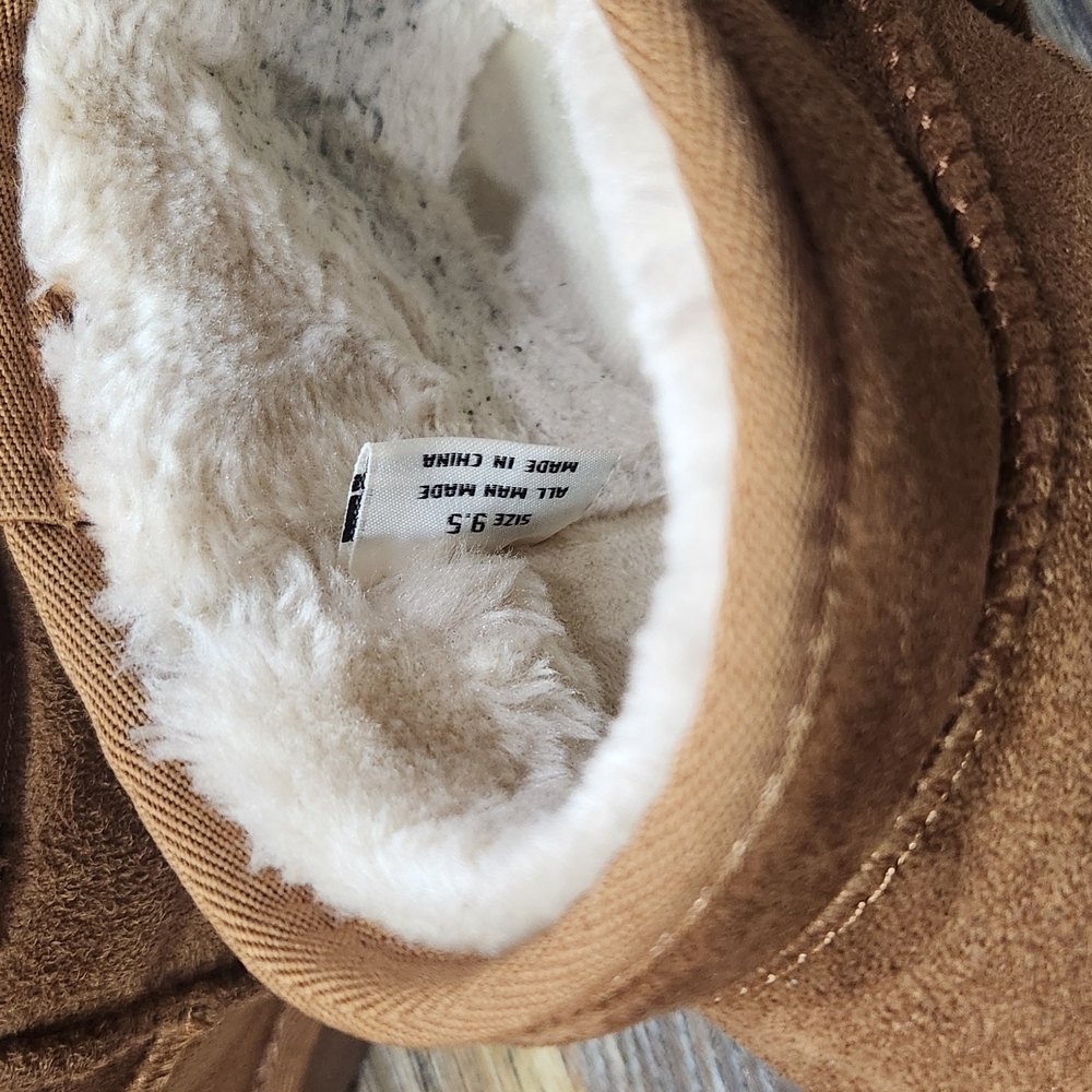 Cozy Tan Suede Ankle Boots - Picture 3 of 6